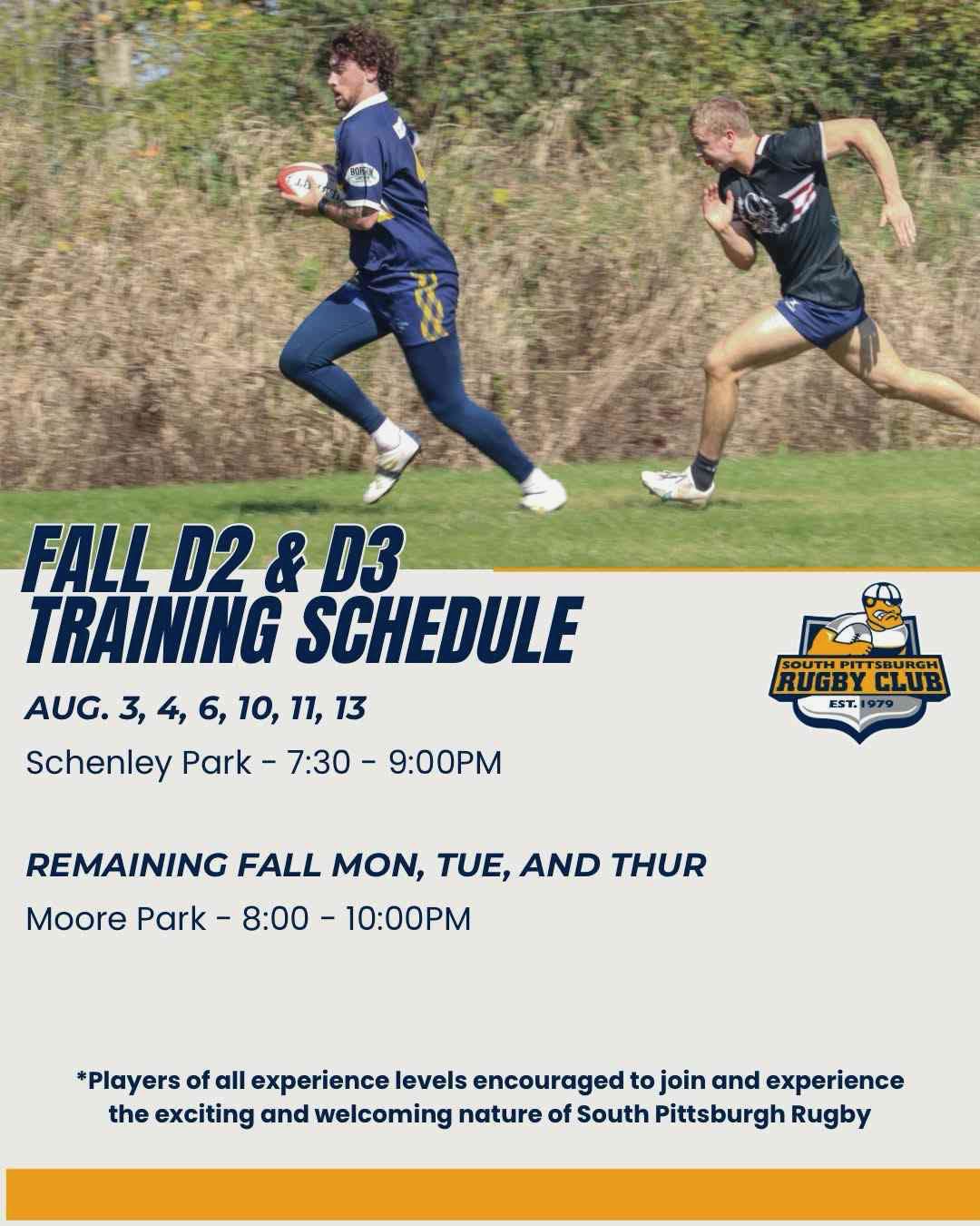 Fall 2026 Practice Schedule